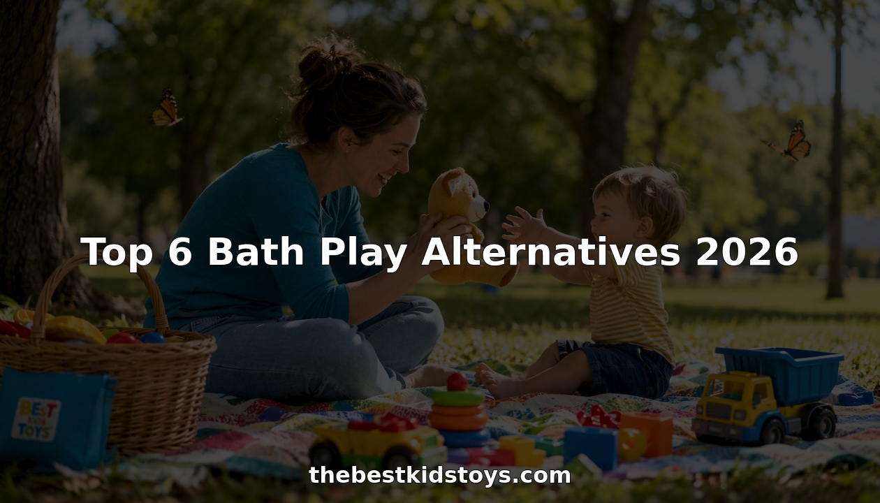Parent playing with toddler and educational toys