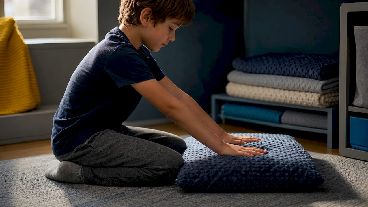 Child taking a supervised tactile break