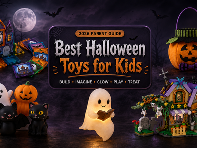 Best Halloween toys for kids in 2026 featuring magnetic blocks, Halloween building sets, plush toys, sensory toys and trick-or-treat gifts.