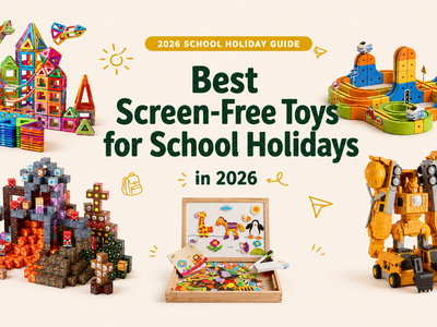 Best screen-free toys for school holidays in 2026 featuring Infinity Racer Magnetic Train, Magnetic Magna Tiles, Lava Dominion Magnetic Blocks, Magnetic Create & Draw Puzzle Board and MagnaBot Builders.