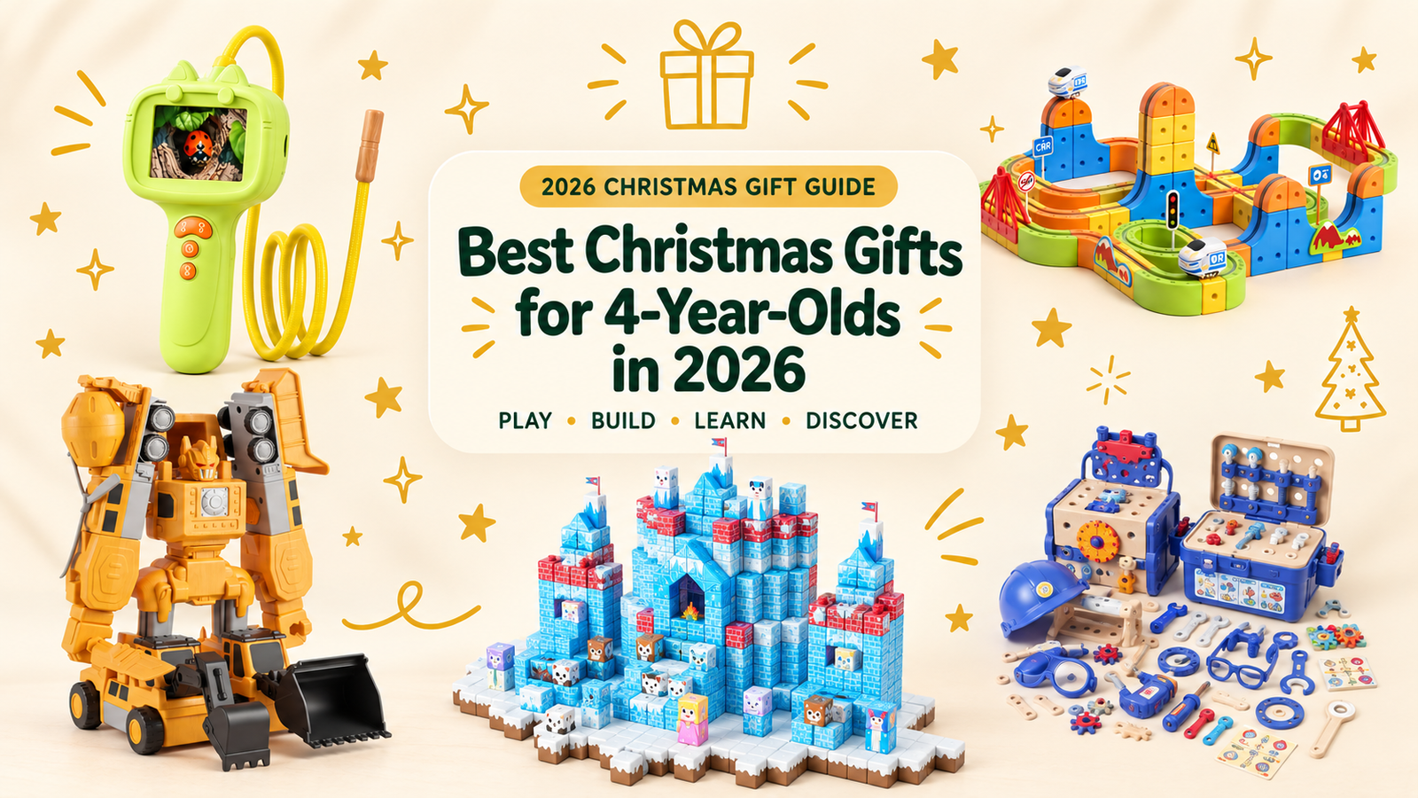 Best Christmas Gifts for 4-Year-Olds in 2026 featuring building, STEM and educational toys