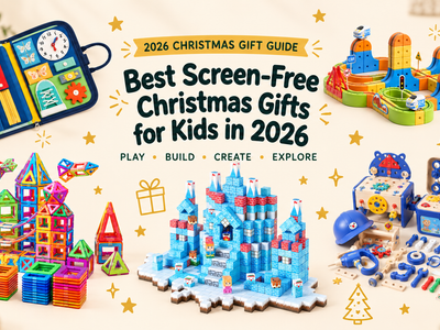Best Screen-Free Christmas Gifts for Kids in 2026 featuring hands-on building, STEM and educational toys