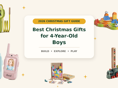 Christmas gifts for four-year-old boys featuring Infinity Racer, a digital microscope, walkie talkies, Domino Train Builder and Wooden Tetris