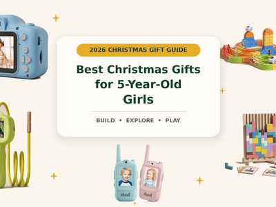 Christmas gifts for five-year-old girls featuring Infinity Racer, a digital camera, a digital microscope, walkie talkies and Wooden Tetris