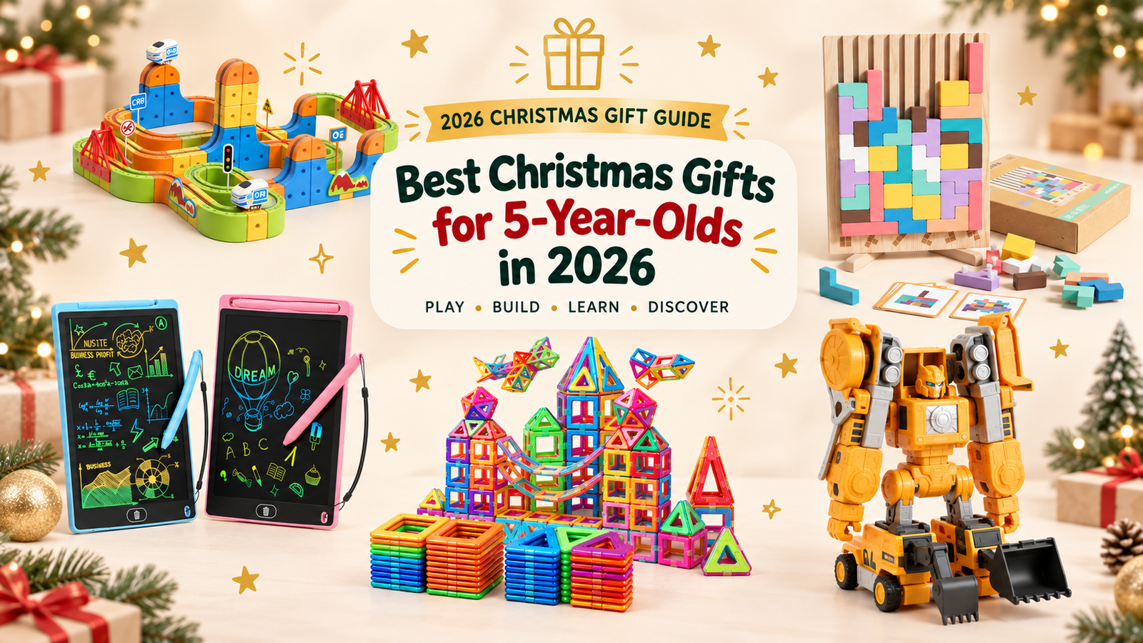 Best Christmas gifts for 5-year-olds in 2026 featuring building, drawing, puzzle and magnetic toys
