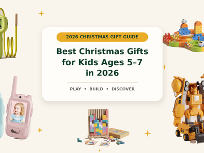 Christmas gifts for ages 5 to 7 featuring Infinity Racer, a digital microscope, walkie talkies, MagnaBot Builders and Wooden Tetris