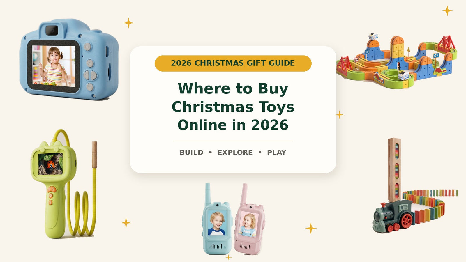 Christmas toy shopping guide featuring actual Best Kids Toys products including Infinity Racer and discovery gifts