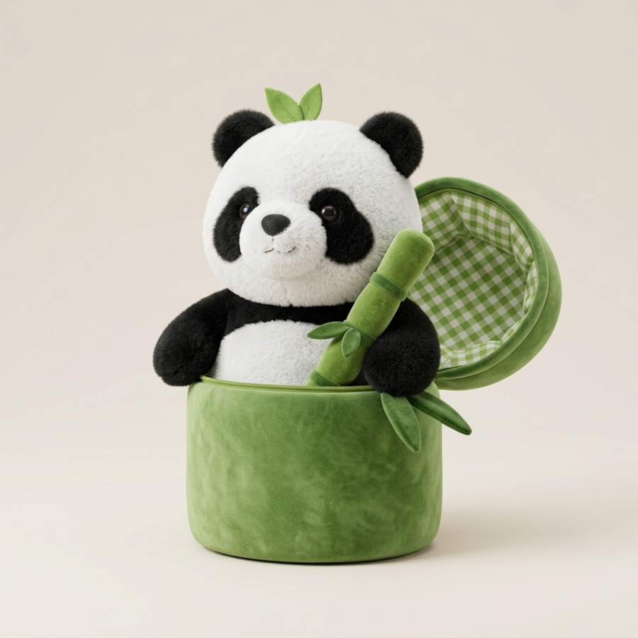 Panda Plush Toy with Storage Basket A Top Choice for Outdoor Play and No Screen Spring Fun Making It a Trending Toy to Buy for Kids