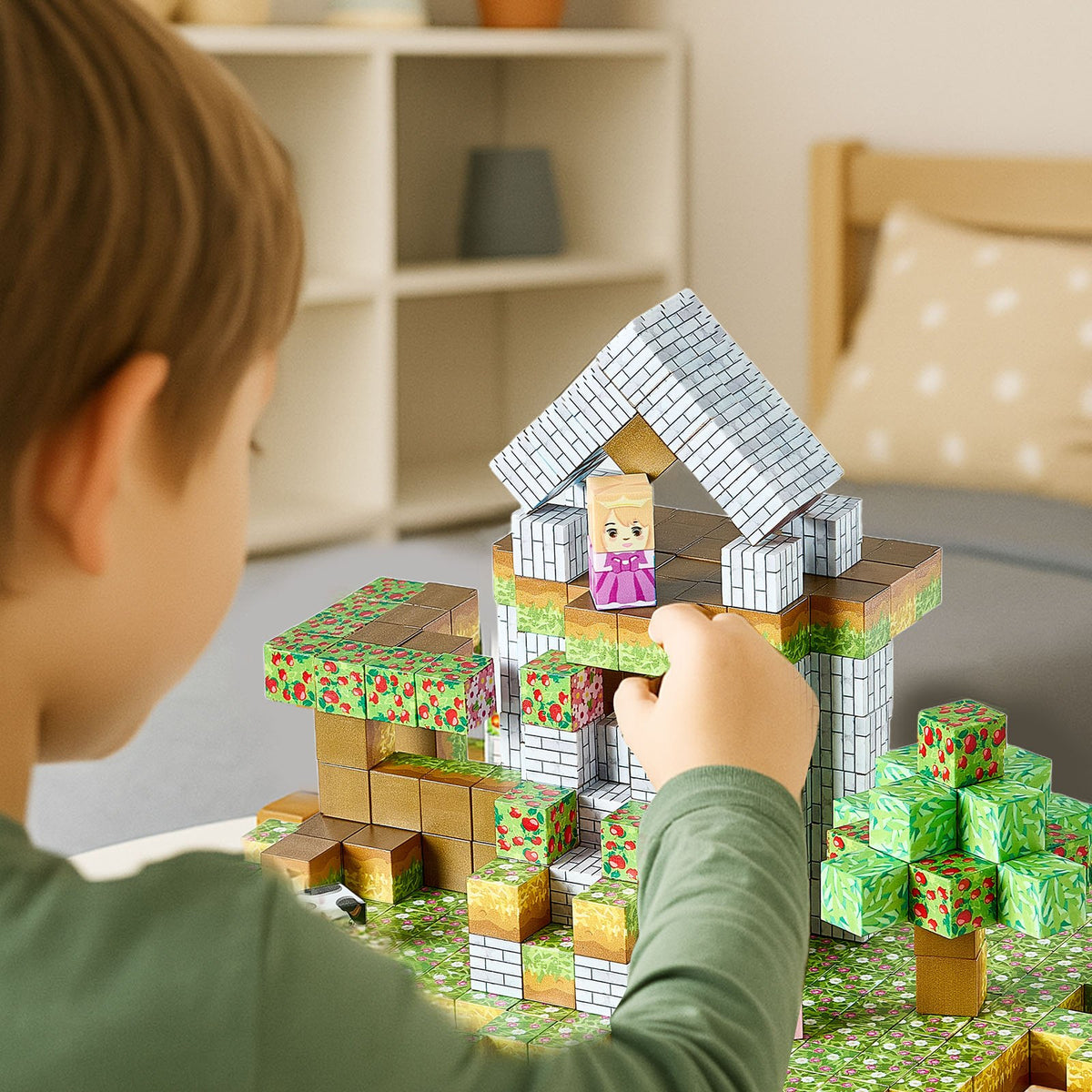 Montessori Forest Fortress Magnetic Building 150pc Blocks