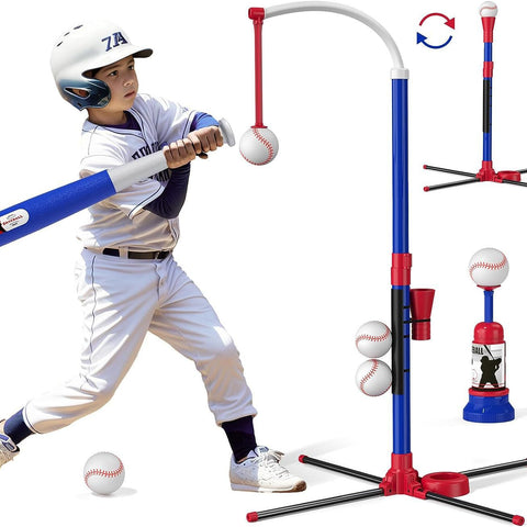 Auto-serve baseball trainer in blue