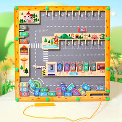Alphabet Parking Game – Montessori Letter Learning Car Board Toy