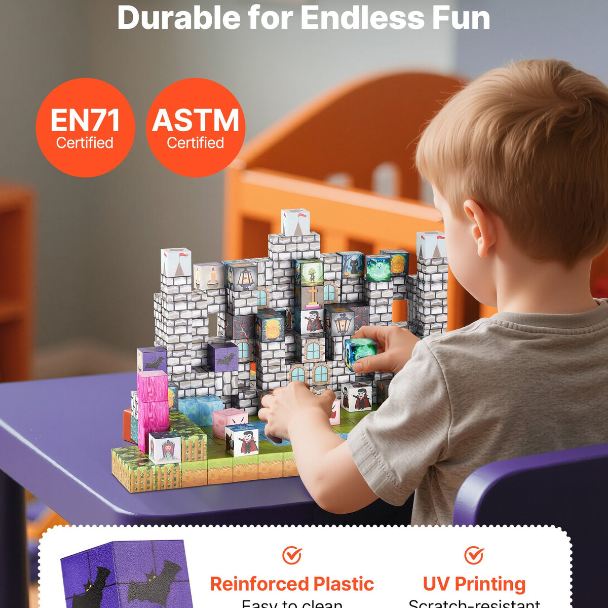 Montessori Ghosts & Ghouls Magnetic Building Blocks