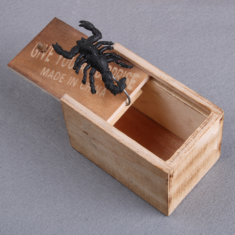 Wooden prank box detail