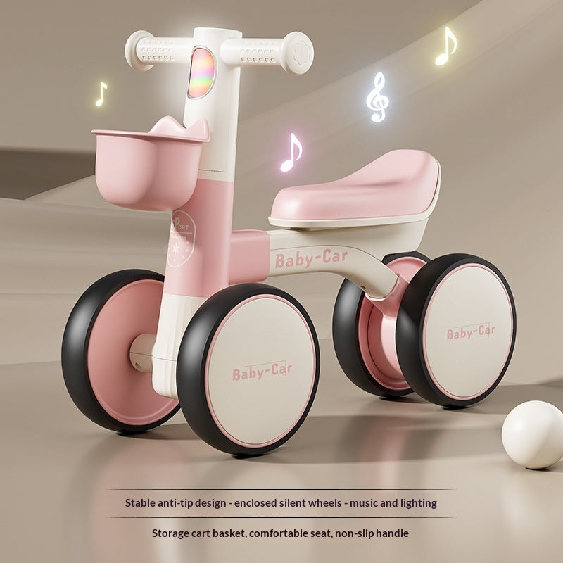 Baby Ride On Bike with Music & Lights | Toddler Balance Ride On Toy