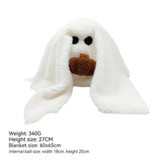 Ghost plush holding pumpkin