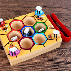 Beehive board with bees