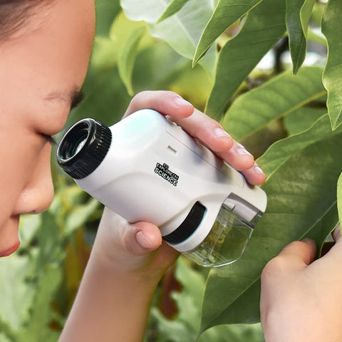 Pocket microscope for kids with LED light