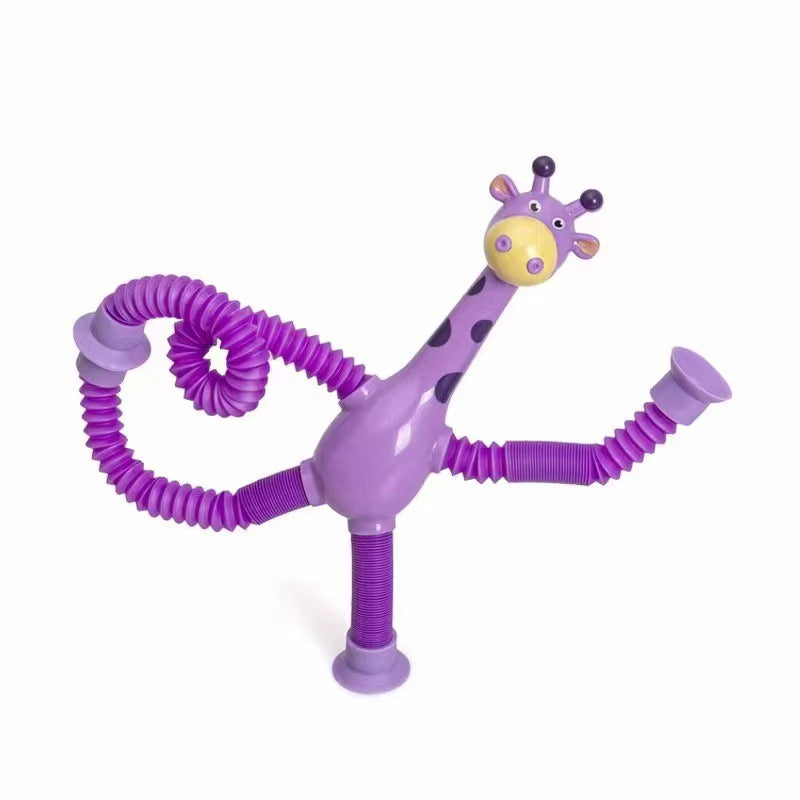 Stretchy Giraffe Fidget Toy – Suction Cup Sensory Tubes for Stress Relief