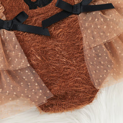 Pumpkin romper plush fabric