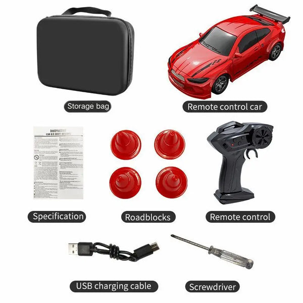 1:64 Scale Drift RC Car - Remote Control Racing Car for Boys with Four-Wheel Drive and Compact Design 12