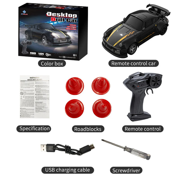 1:64 Scale Drift RC Car - Remote Control Racing Car for Boys with Four-Wheel Drive and Compact Design 8
