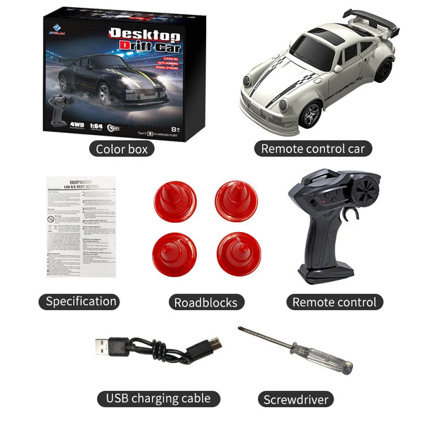 1:64 Scale Drift RC Car - Remote Control Racing Car for Boys with Four-Wheel Drive and Compact Design 9