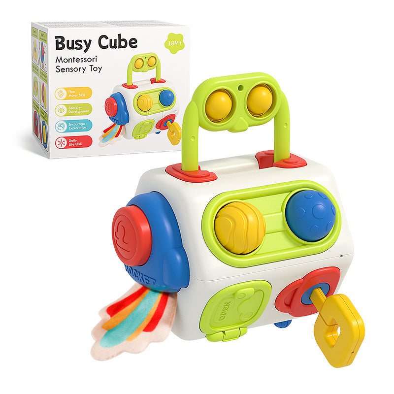 9-in-1 Busy Cube for Toddlers – Montessori Sensory Activity Toy for Ages 1–3