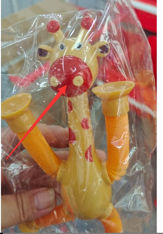 Stretchy Giraffe Fidget Toy – Suction Cup Sensory Tubes for Stress Relief