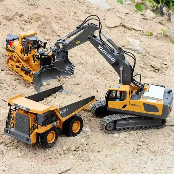 2.4G Remote Control Dump Truck - Durable Alloy and Plastic Construction Vehicle for Kids, Realistic Design, Easy to Operate 0