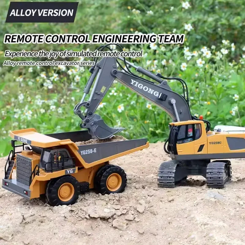 2.4G Remote Control Dump Truck - Durable Alloy and Plastic Construction Vehicle for Kids, Realistic Design, Easy to Operate 3