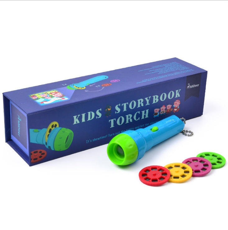Story Beam Kids Projector Flashlight – Bedtime Cartoon Story Torch