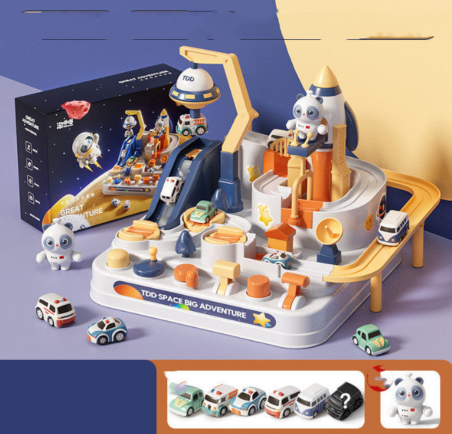 Space Adventure Car Track Toy – Kids Interactive Race Track Playset with Cars