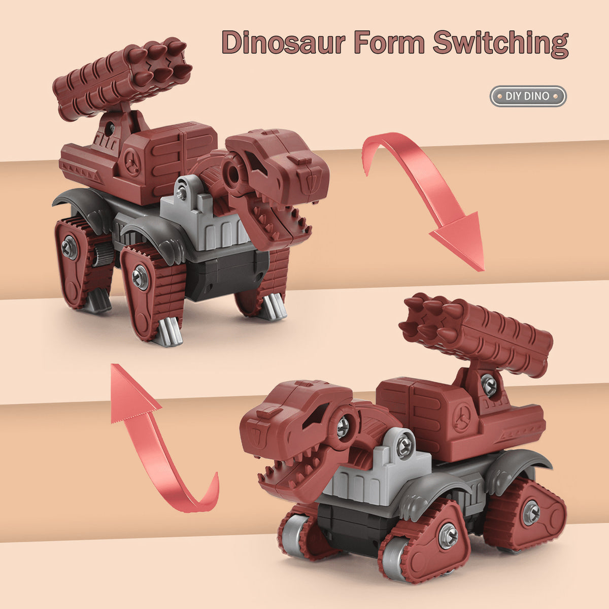 Montessori Dino Builder Bots – 5 Pack STEM Take-Apart Set
