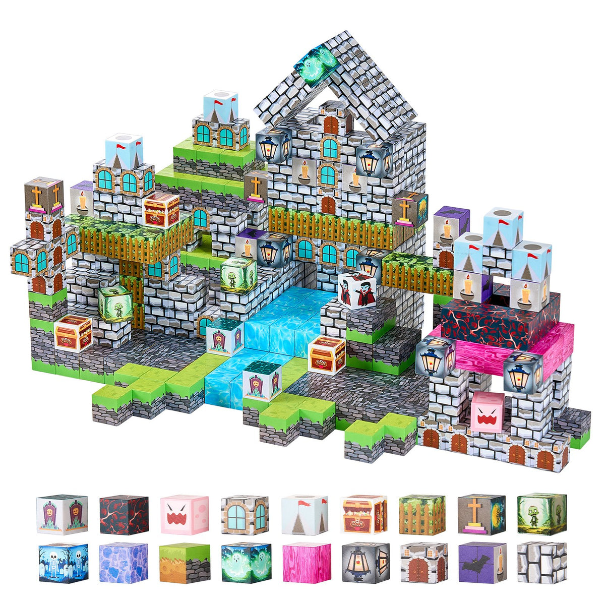 Halloween magnetic blocks 100 piece set