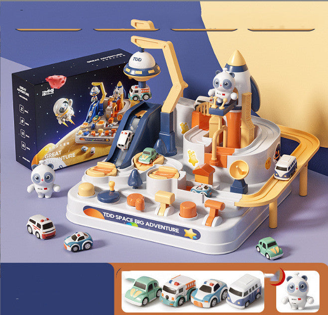 Space Adventure Car Track Toy – Kids Interactive Race Track Playset with Cars