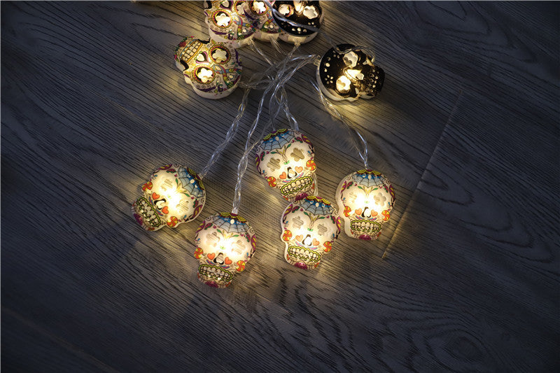 Skull fairy lights glowing