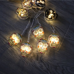 Skull fairy lights glowing