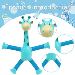 Stretchy Giraffe Fidget Toy – Suction Cup Sensory Tubes for Stress Relief