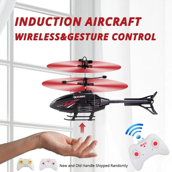 2 Channel Gesture Control RC Helicopter with LED Light - Perfect Kids Toy 0