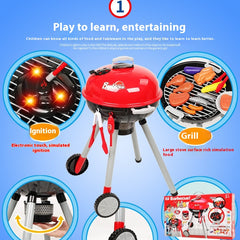 Kids BBQ Grill Play Set – Toy Barbecue Kitchen Cooking Set with Accessories