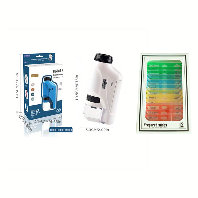 Pocket microscope with specimen kit