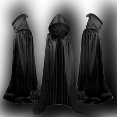 Black hooded cape for children