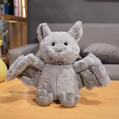 Fluffy bat plush in grey