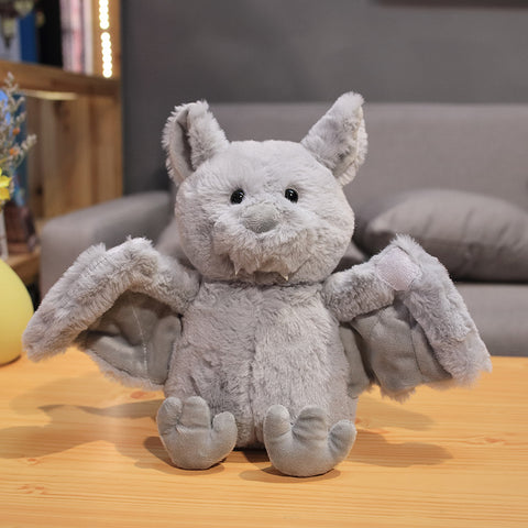 Fluffy bat plush in grey