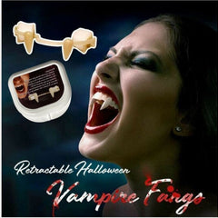 Retractable vampire fangs detail