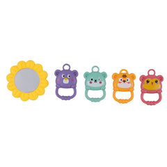 Baby playing on the musical activity gym
