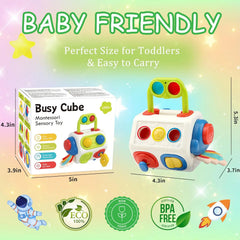 9-in-1 Busy Cube for Toddlers – Montessori Sensory Activity Toy for Ages 1–3
