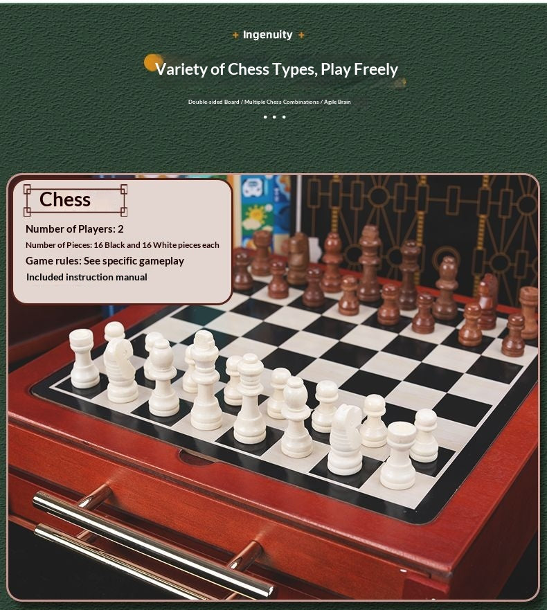 15-in-1 Board Game Set – Chess, Backgammon & Family Classics All-in-One