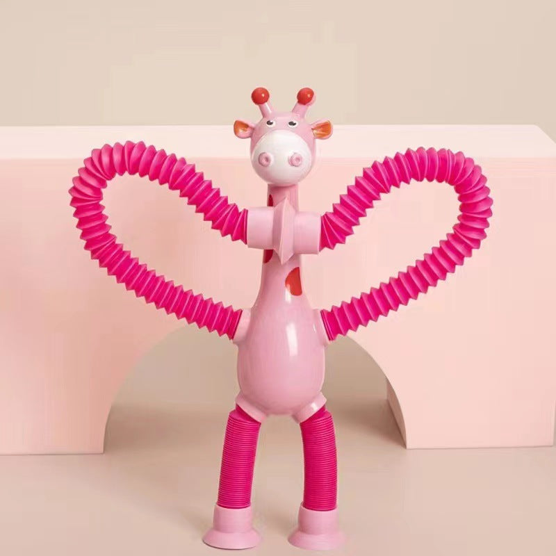Stretchy Giraffe Fidget Toy – Suction Cup Sensory Tubes for Stress Relief