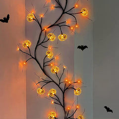Pumpkin lamp shade detail